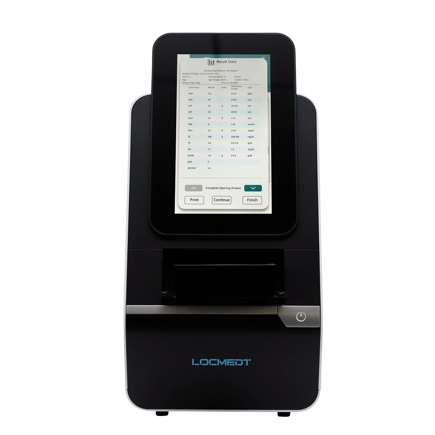 LOCMEDT<sup>®</sup> Noahcali-100 Portátil Analisador Químico Veterinário